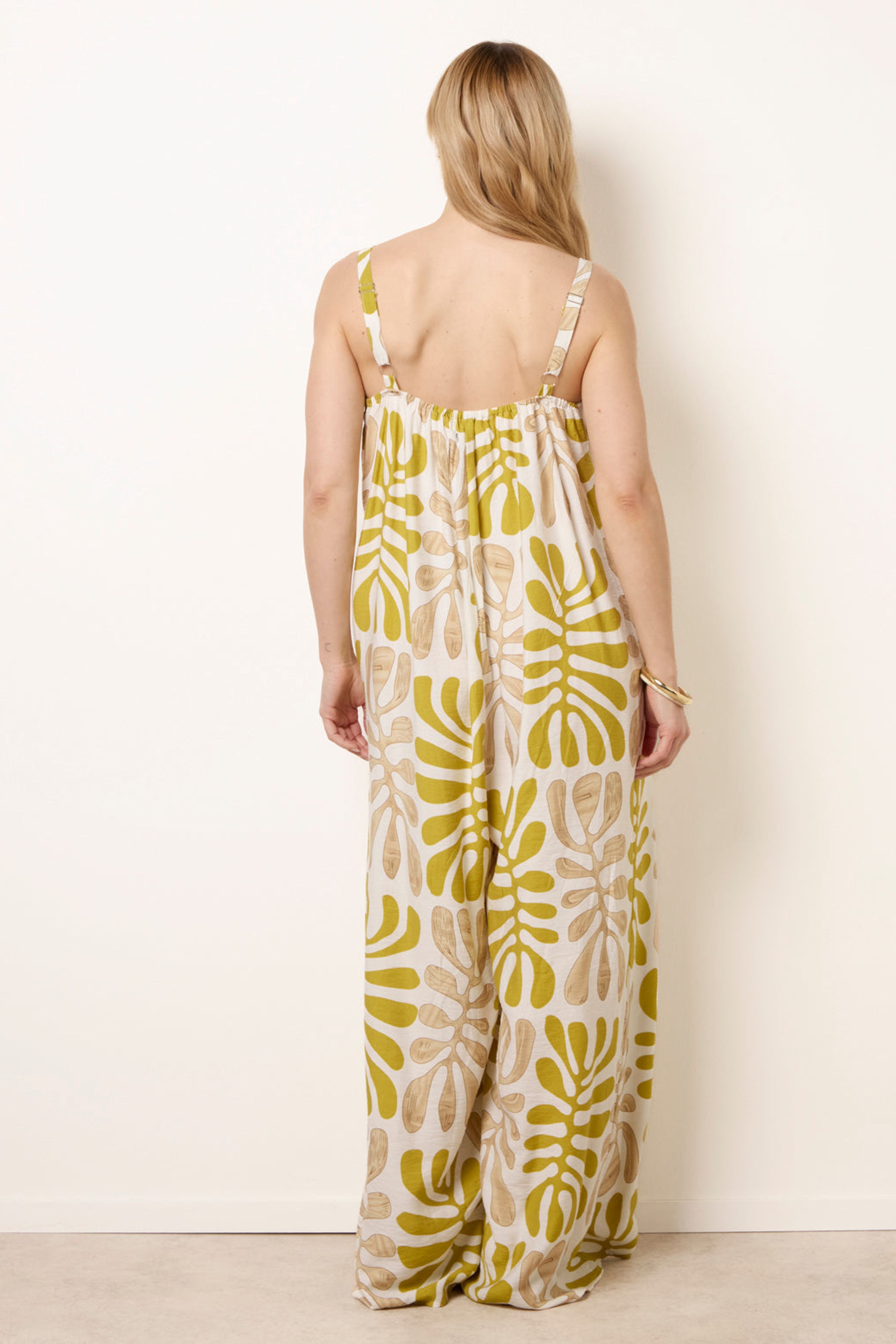 Blue Vanilla Green Floral Printed Jumpsuit