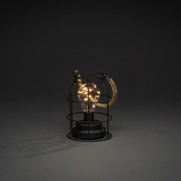 LED Metalllaterne, Stahl, BxHxL: 12 x 18 x 12 cm, inkl. Leuchtmittel