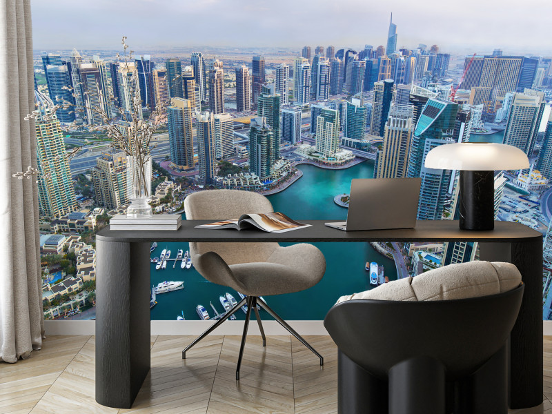 Fototapeta Dubaj z lotu ptaka 100x70cm