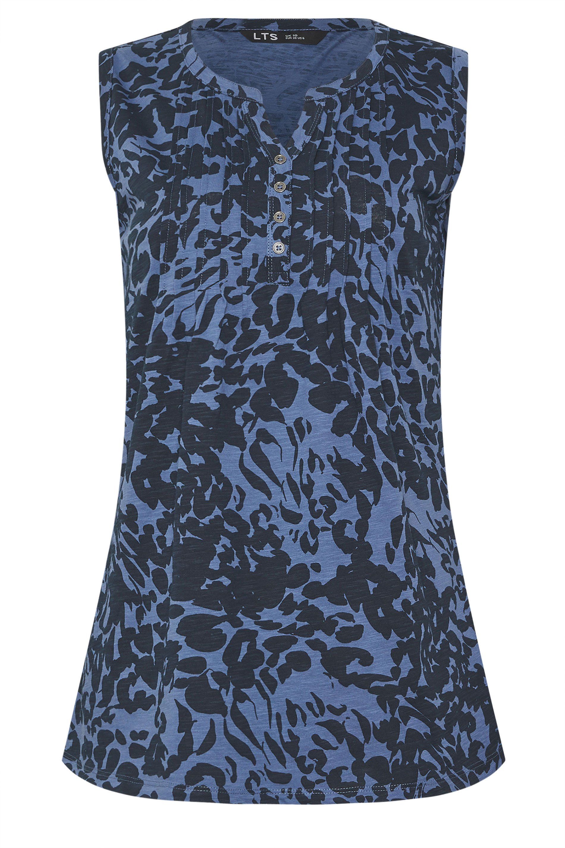 Long Tall Sally Tall 2 Pack Abstract Leaf Henley Tops