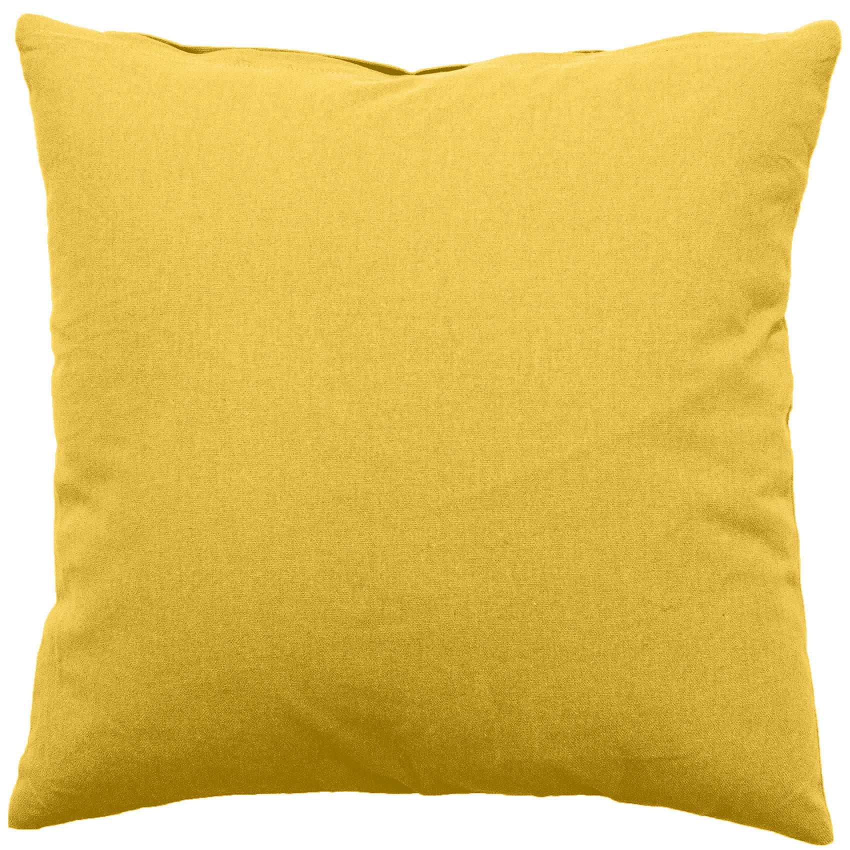 - Coussin déhoussable uni en coton polyester jaune 60x60 cm