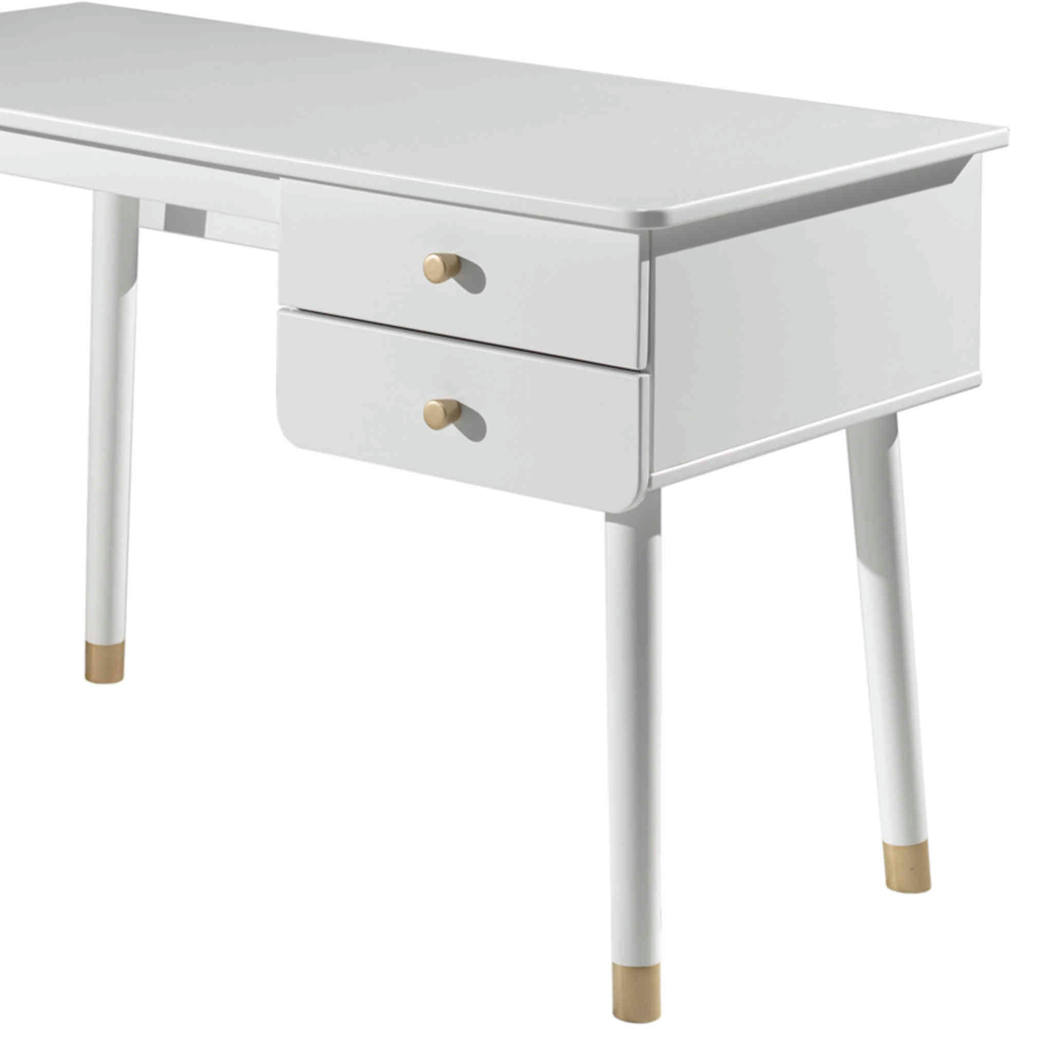 - Bureau 2 tiroirs en bois blanc