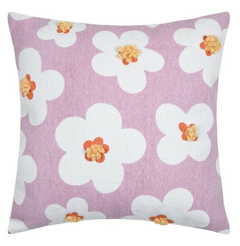 Poduszka dekoracyjna SWEETLOVE 40x40 cm parme kwiatowy wzór 100% bawełna