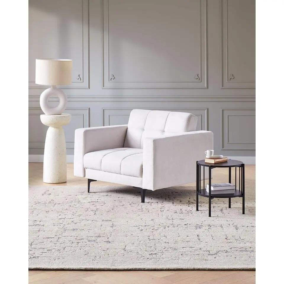 ALNES - Fauteuil - Gebroken wit - Polyester