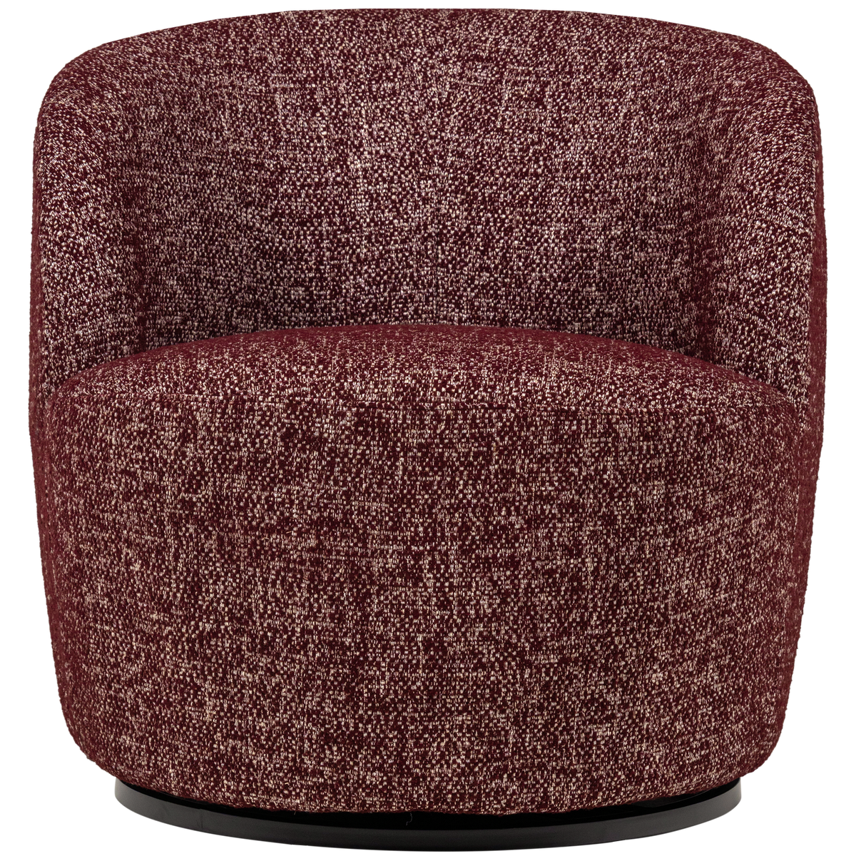 WOOOD draaifauteuil Serra - Melange Stof - Bordeauxrood - 68x70x77