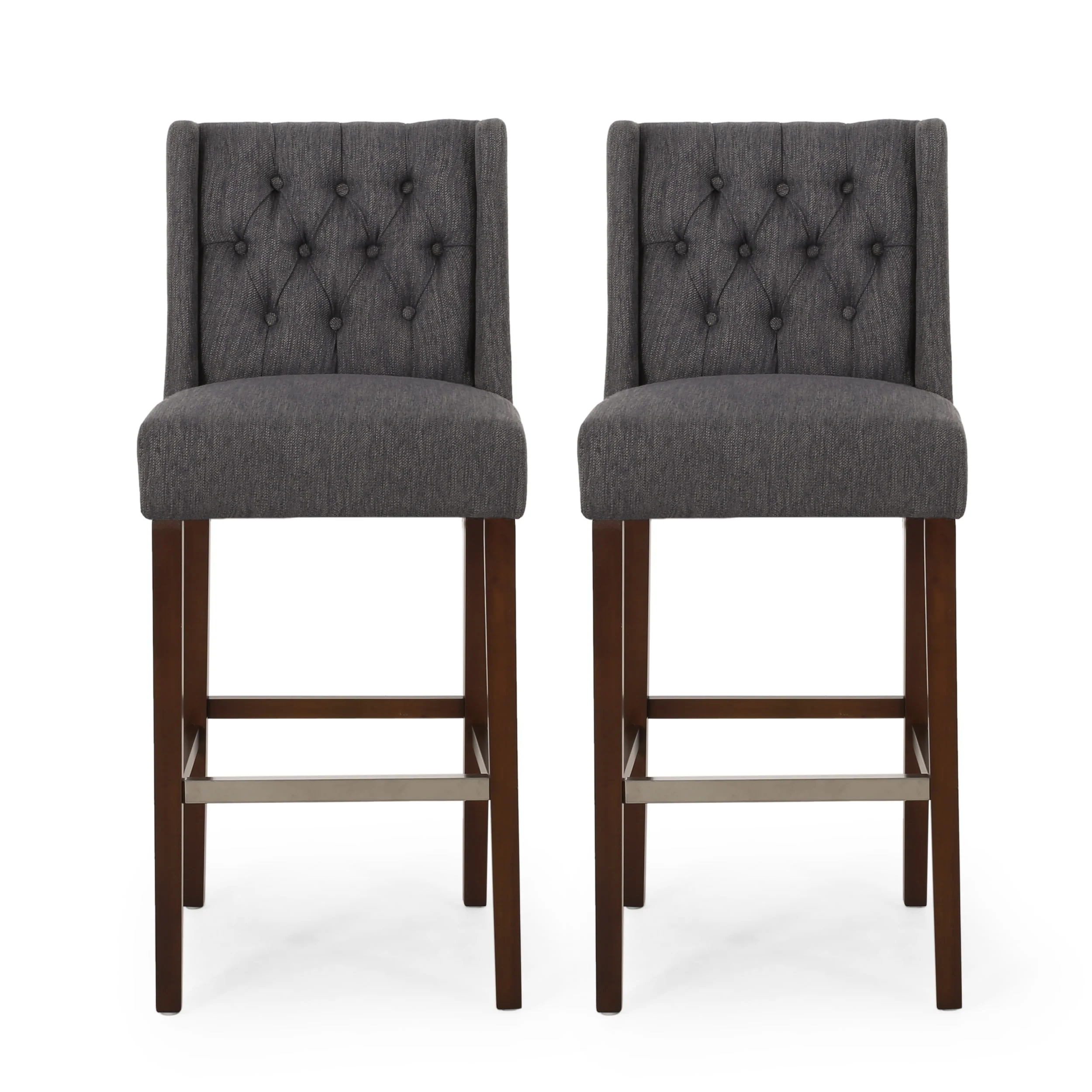 Bayliss Tufted Wingback Barstool (Set of 2) by Christopher Knight Home