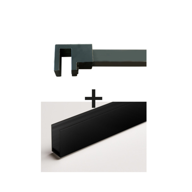 Set de renfort et profilé en U pour paroi 3 mm noir THYS