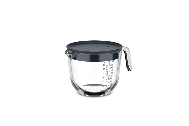 glas maatbeker chef it 1000 ml met deksel - navy