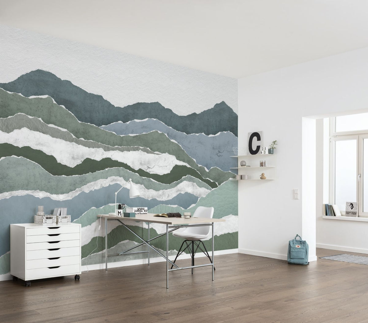 Sanders & Sanders fotobehang landschap groen en blauw - 400 x 280 cm - 612042