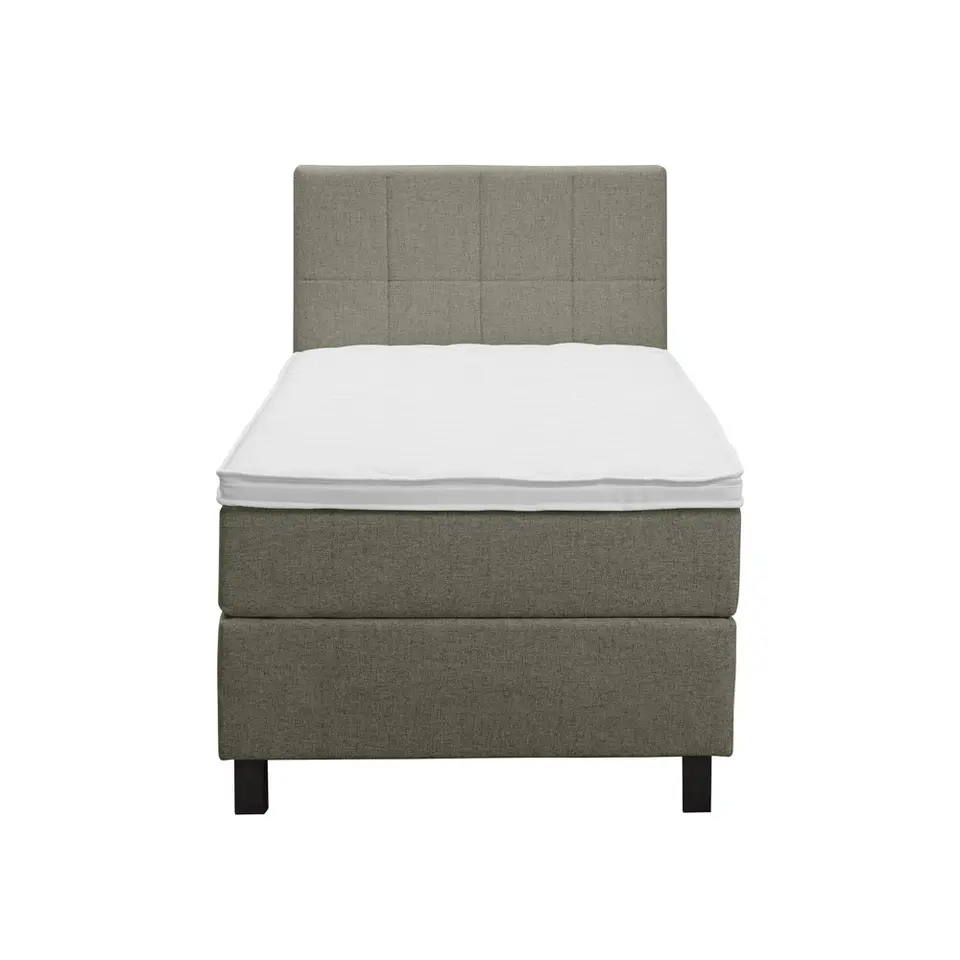 Boxspring Liv geblokt - groen - 90x200 cm - vierkante poot