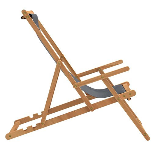 NNEVL Folding Beach Chair Solid Wood Teak Grey
