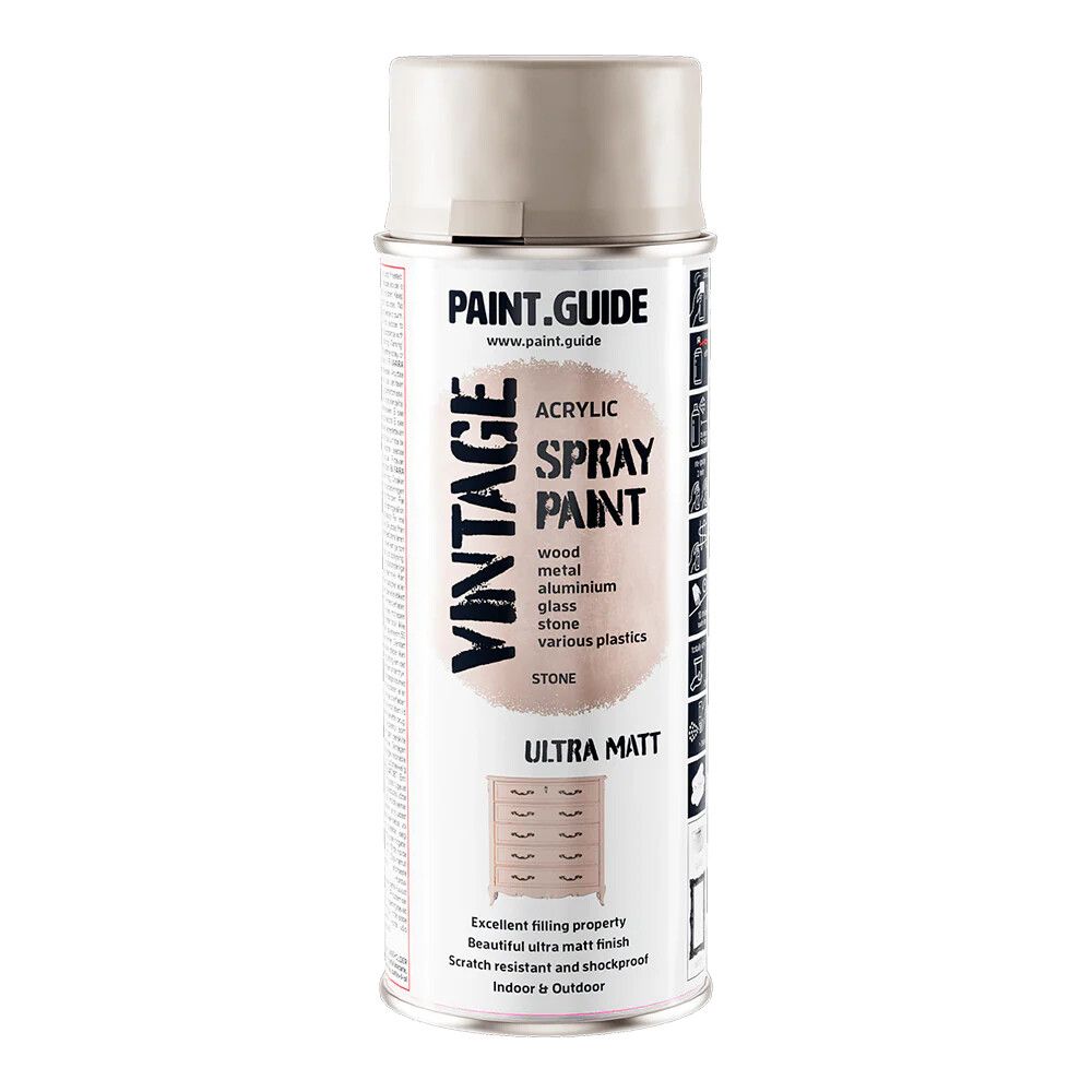 SPRAYMALING PAINT.GUIDE VINTAGE AKRYLFARGE MATT LYS GRÅ 400ML