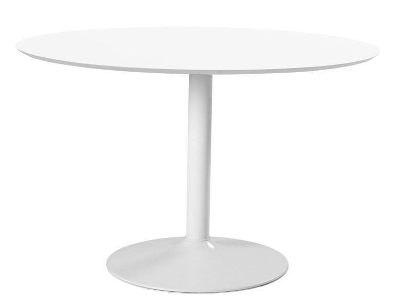 STÓŁ OKRĄGŁY Ibiza biały do jadalni 110 cm MDF I METAL