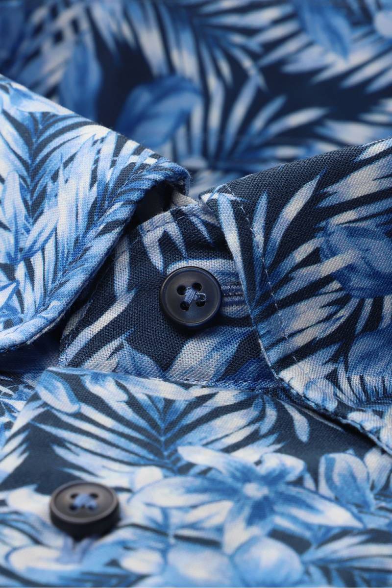 ETERNA Comfort Fit Tencel Hemd marine, Bedruckt