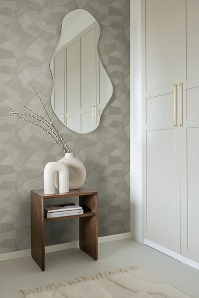 Origin Wallcoverings papier peint graphique 3D gris kaki 53 cm x 10.05 m