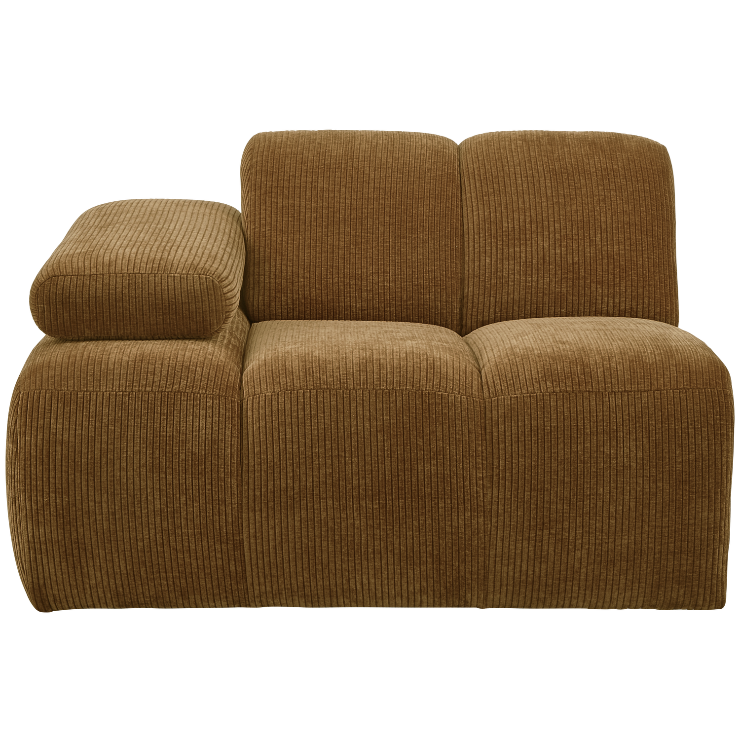 WOOOD 1-zits bank met arm links Mojo - Ribstof - Geel - 74x120x97