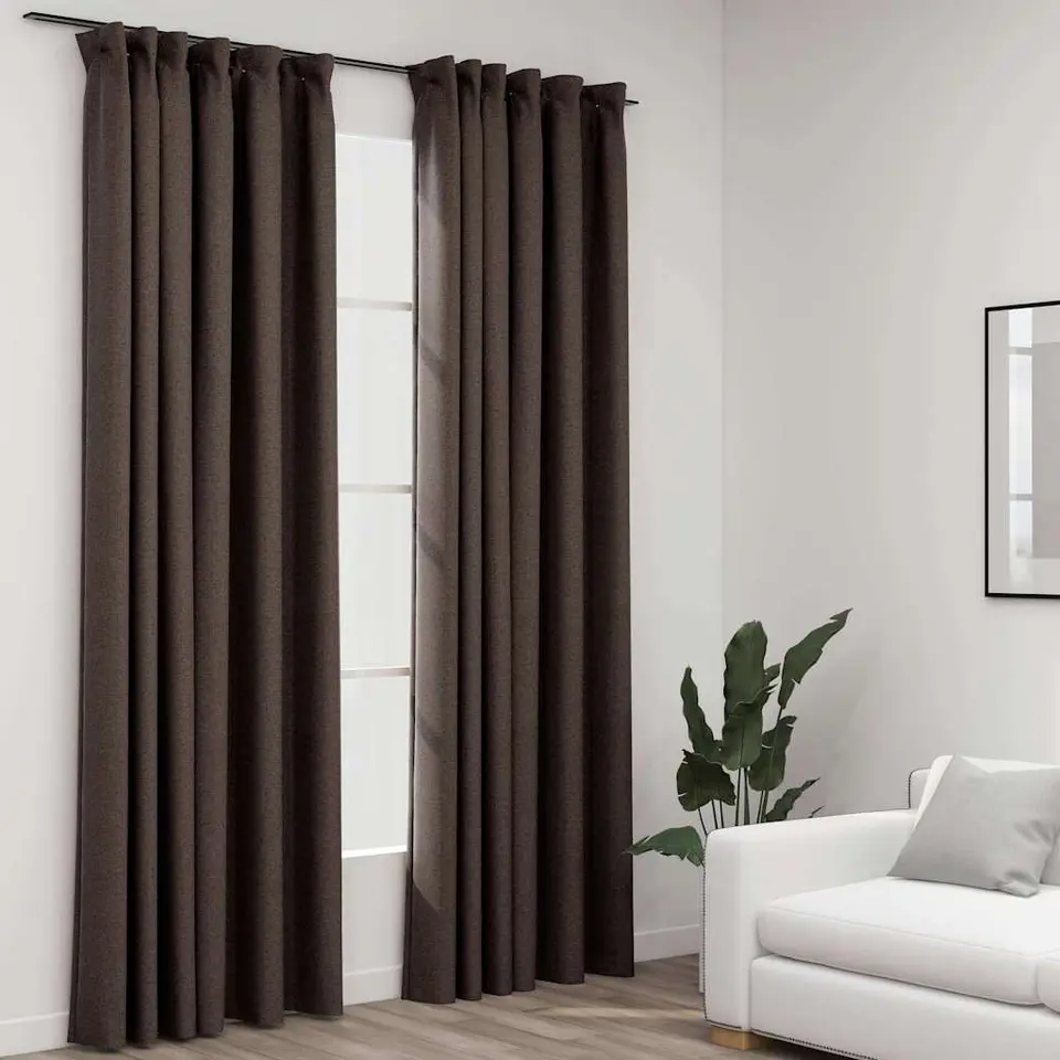 vidaXL - Gordijn - Taupe - Stof - 140 x 245 cm - 2 stuks