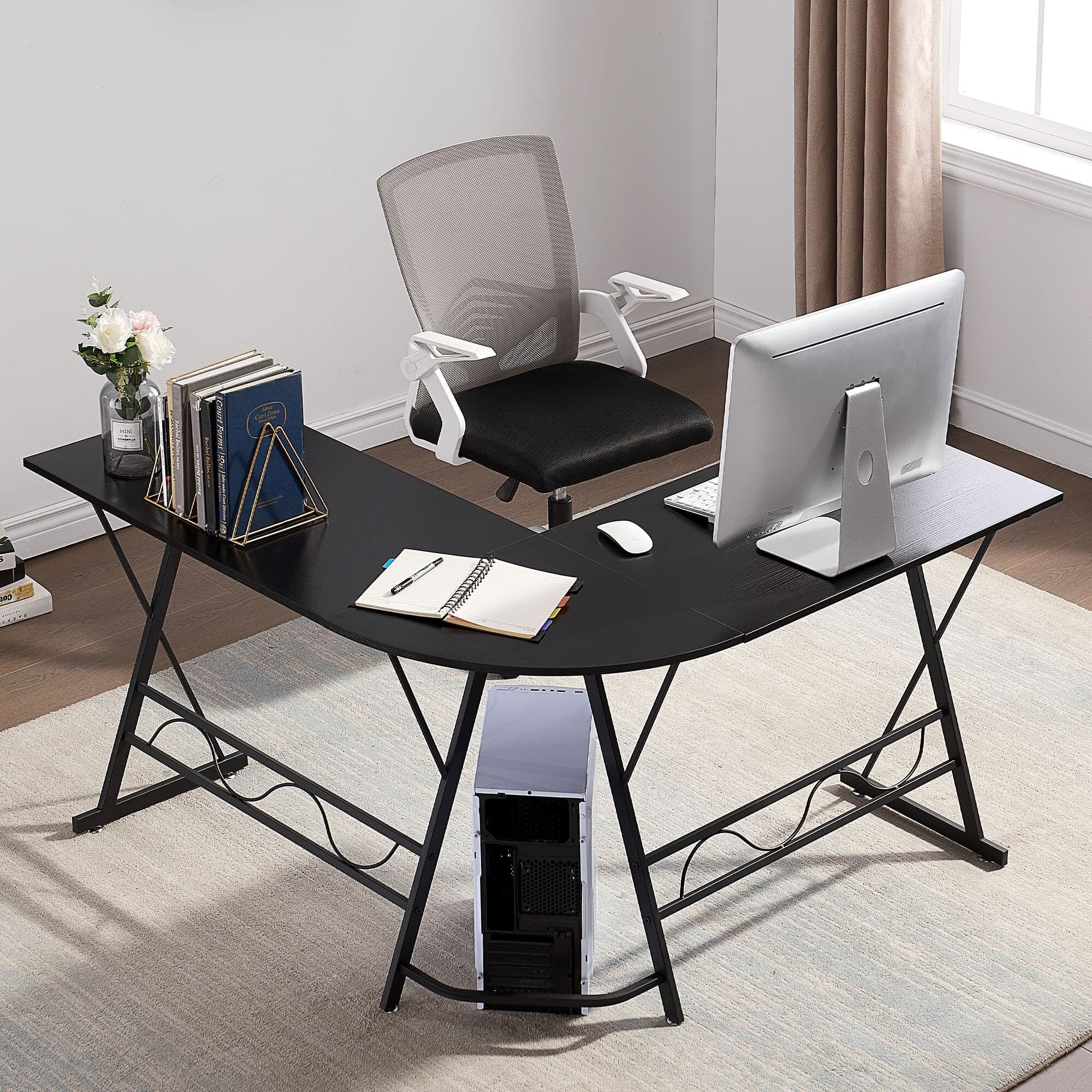 ivinta 49.6inch L-Shaped Computer Corner Desk, Modern Home Office Desk - 49.60 x 49.60 x 29.50 Inches