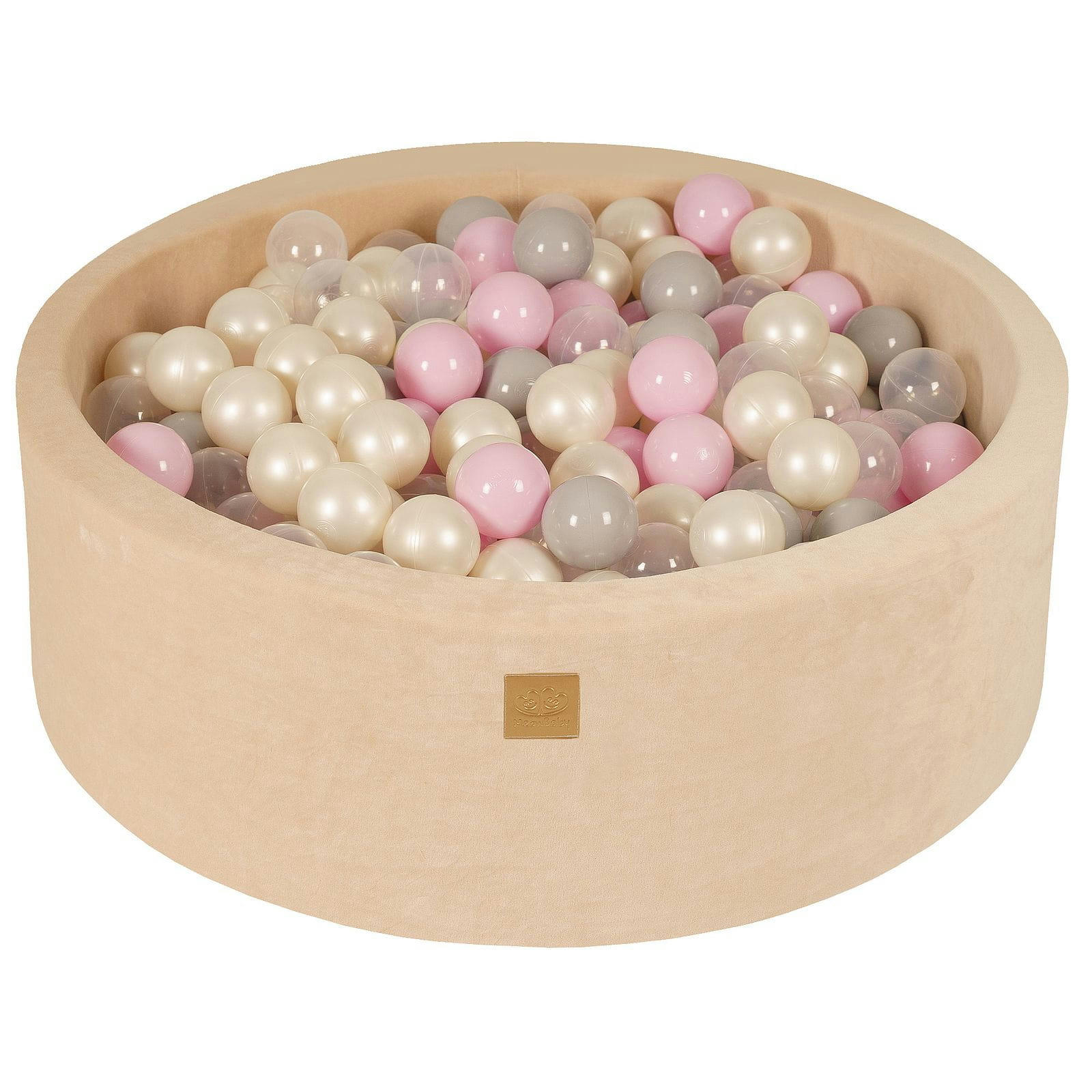 - Écru Piscine à balles Transparent/Rose Pastel/Perle blanche/Gris H30cm