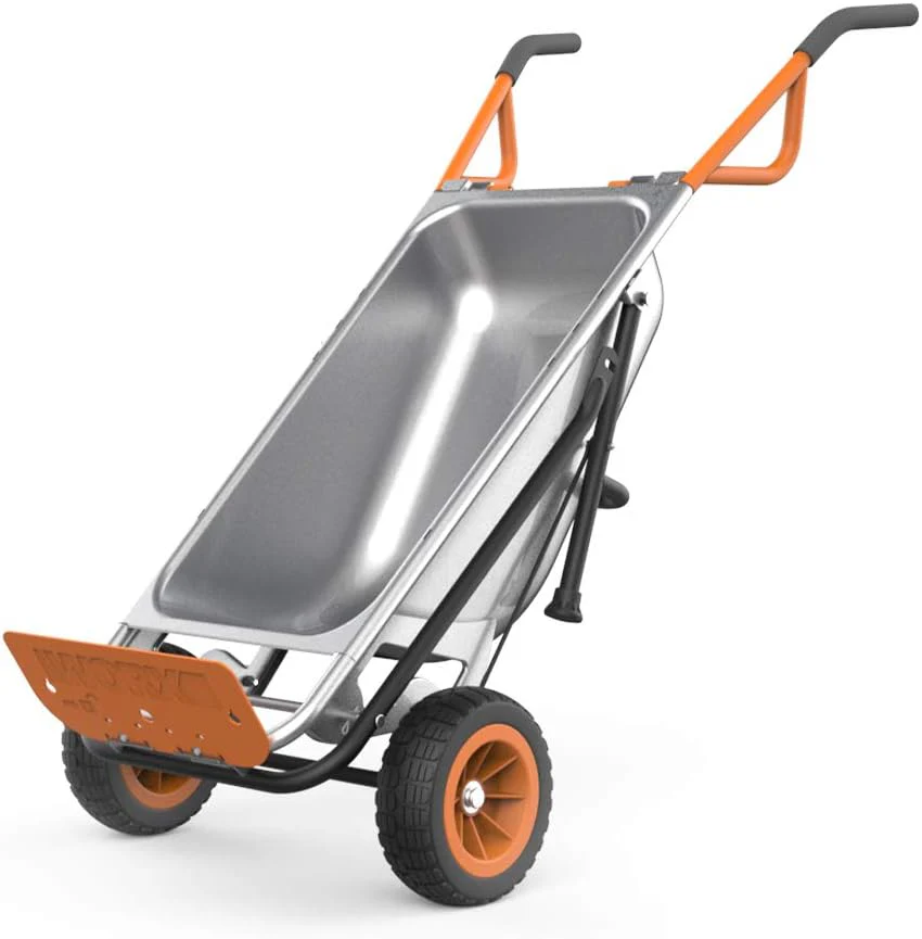 Multi-Function 2-Wheel Garden Cart, Dolly  Push Cart with Flat-Free Tires, 18x12x42 Inches, Available in Orange, Black  Silver