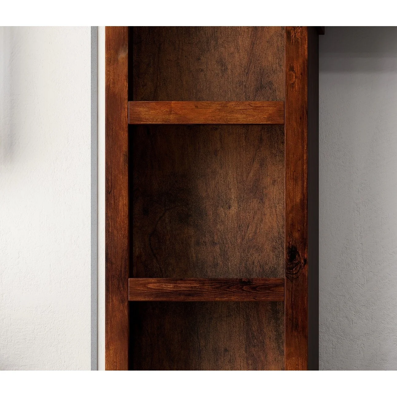 Bridgevine Home Sausalito 78 inch high Right Pier Cabinet, No Assembly Required, Whiskey Finish