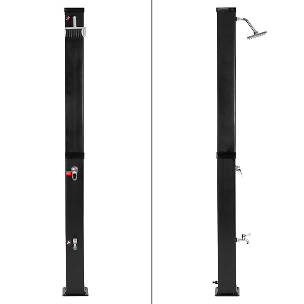 Douche solaire 40l avec douche de pied et pommeau de douche 217 cm noir