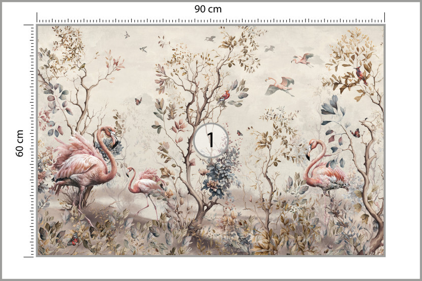 Fototapeta Ścienna Abstrakcyjne Flamingi Retro 90x60cm