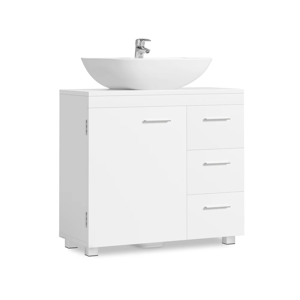 Meuble de salle de bain blanc nuage