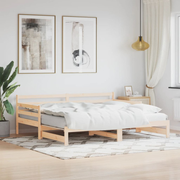 Łóżko dzienne rozsuwane 90x200 cm lite drewno sosnowe