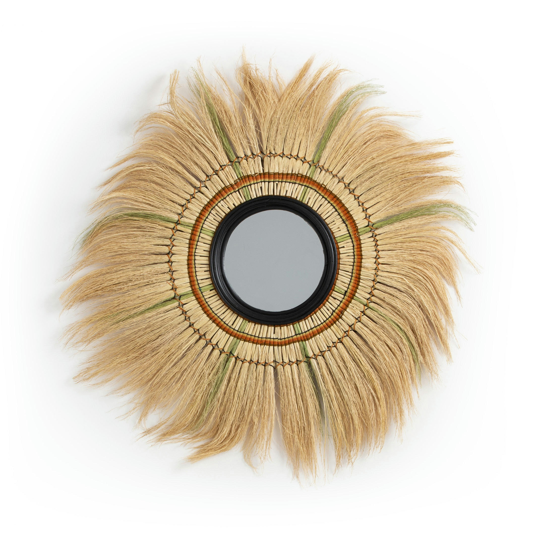 Miroir à frange en fibre végétale ø100 cm Mane