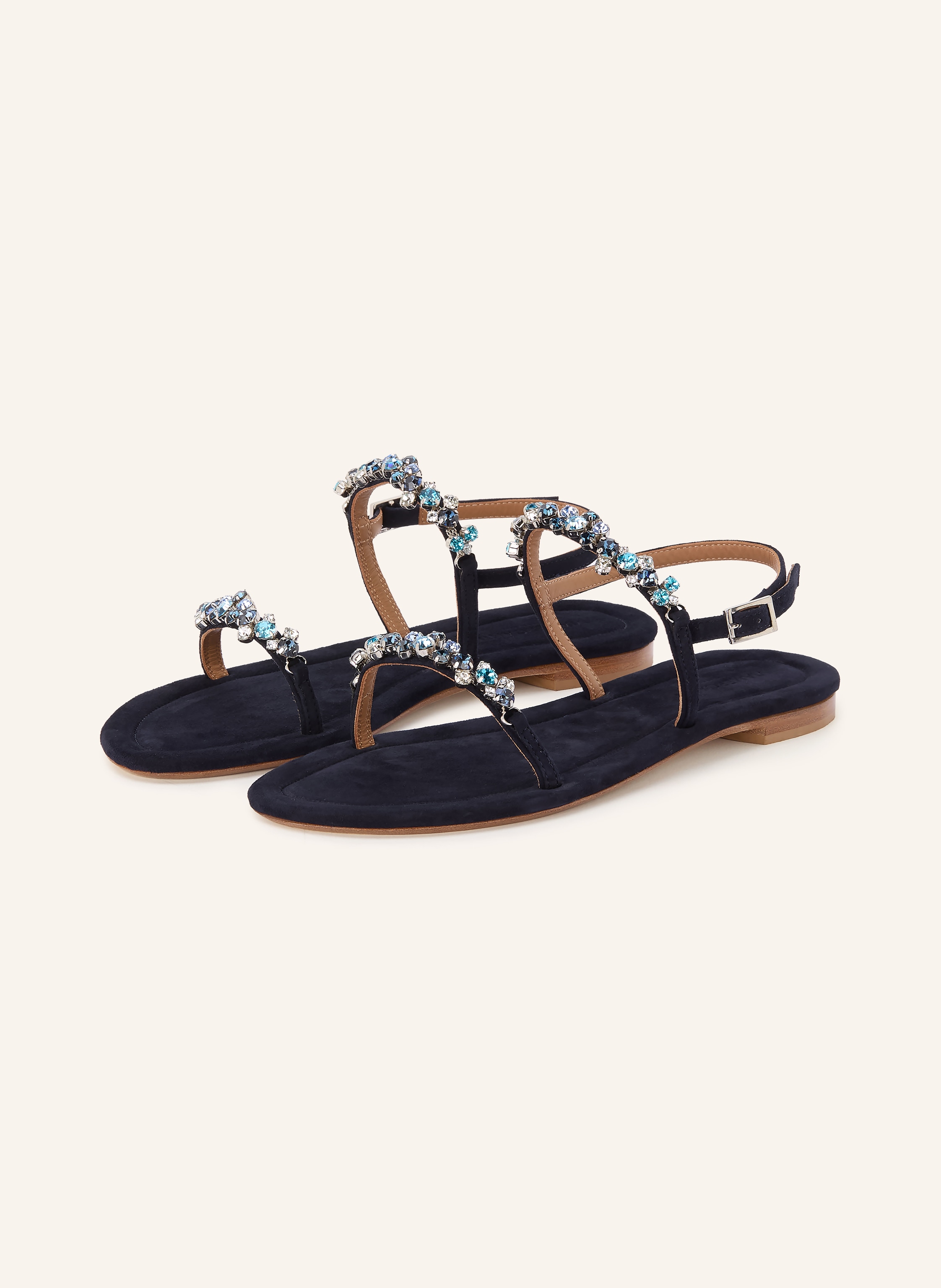 VIAMERCANTI Sandalen mit Schmucksteinbesatz