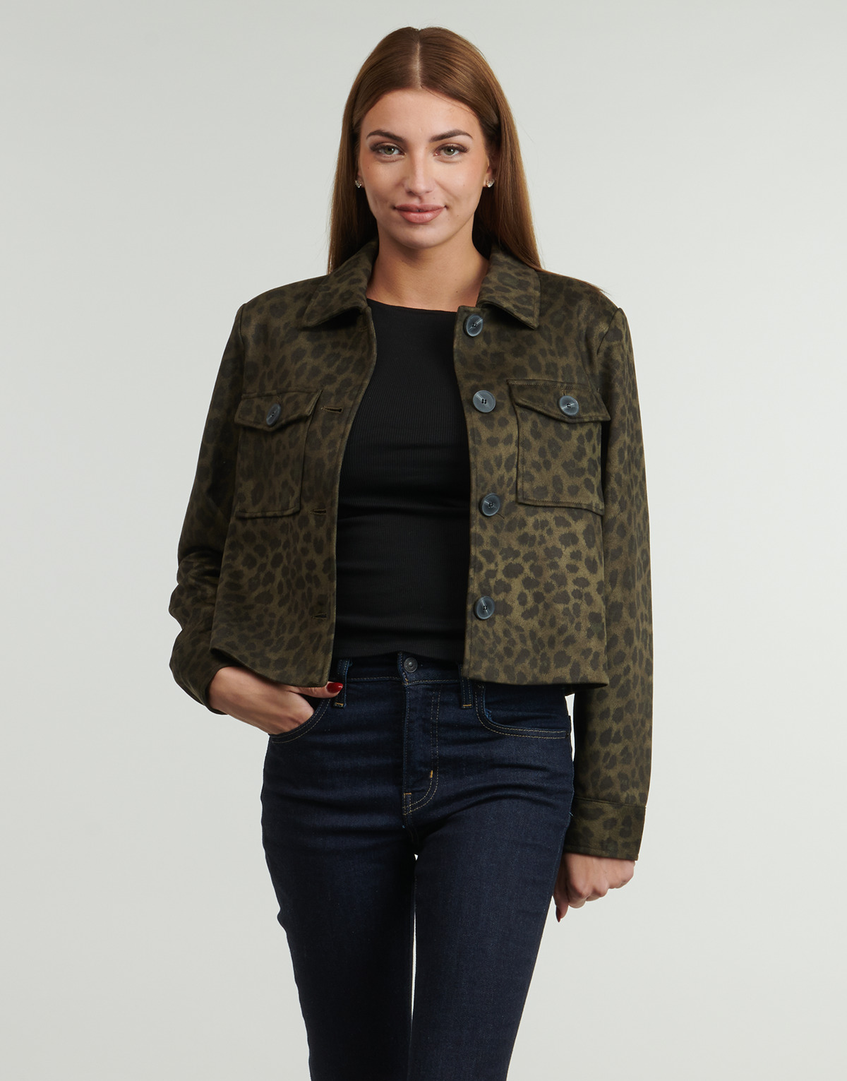 Only - ONLMOON AOP FAUXSUEDE - Brown