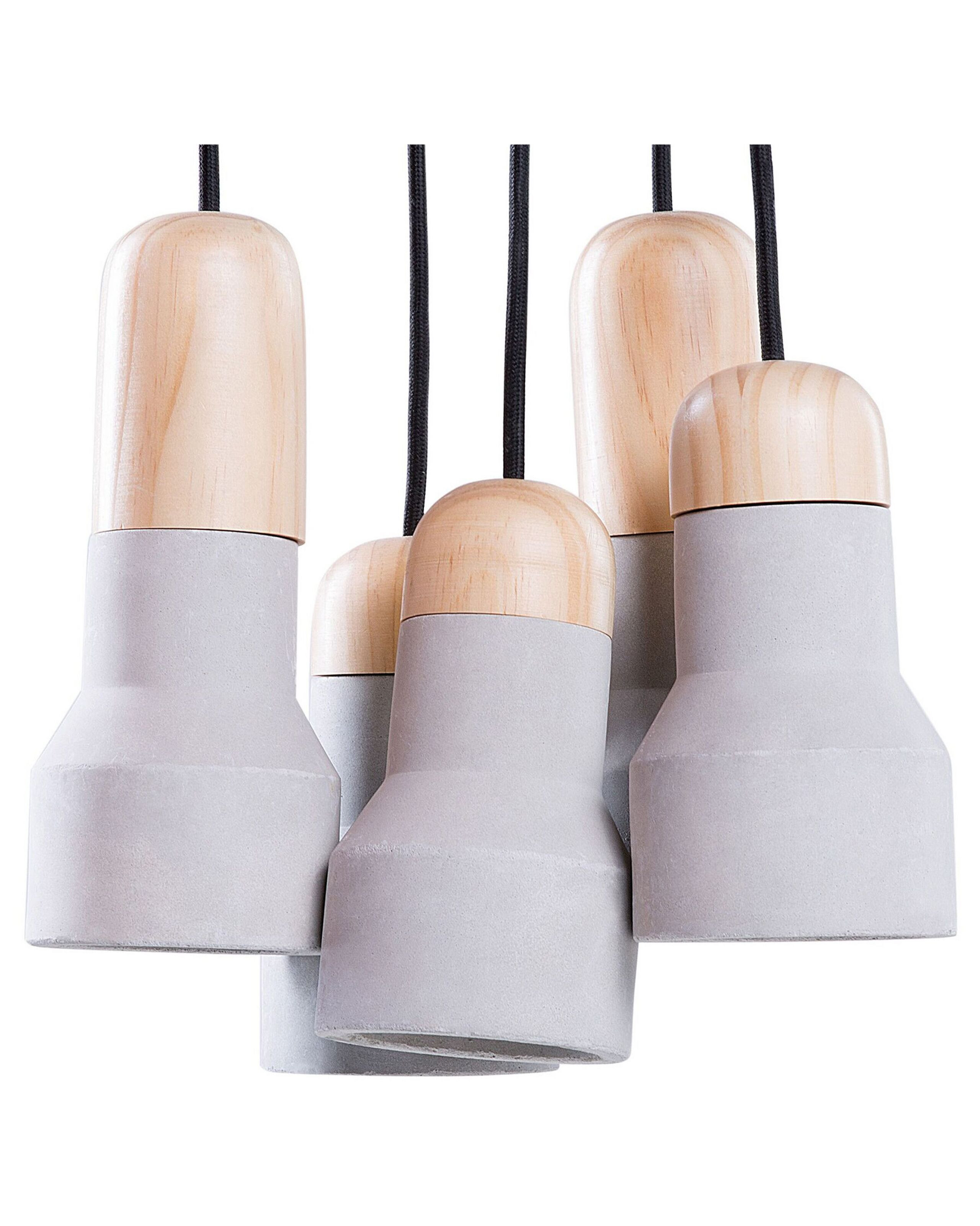 Lampa wisząca sufitowa beton 5 kloszy szara