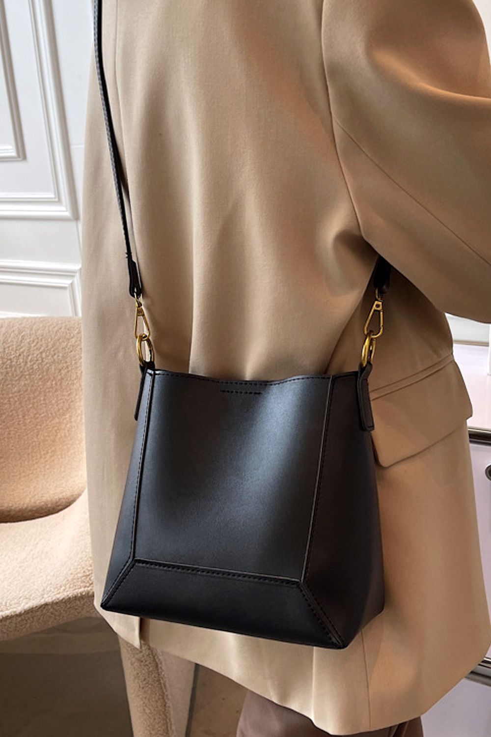 XY London Rhiannanon' Faux Leather Shoulder Tote Bag With Adjustable Strap