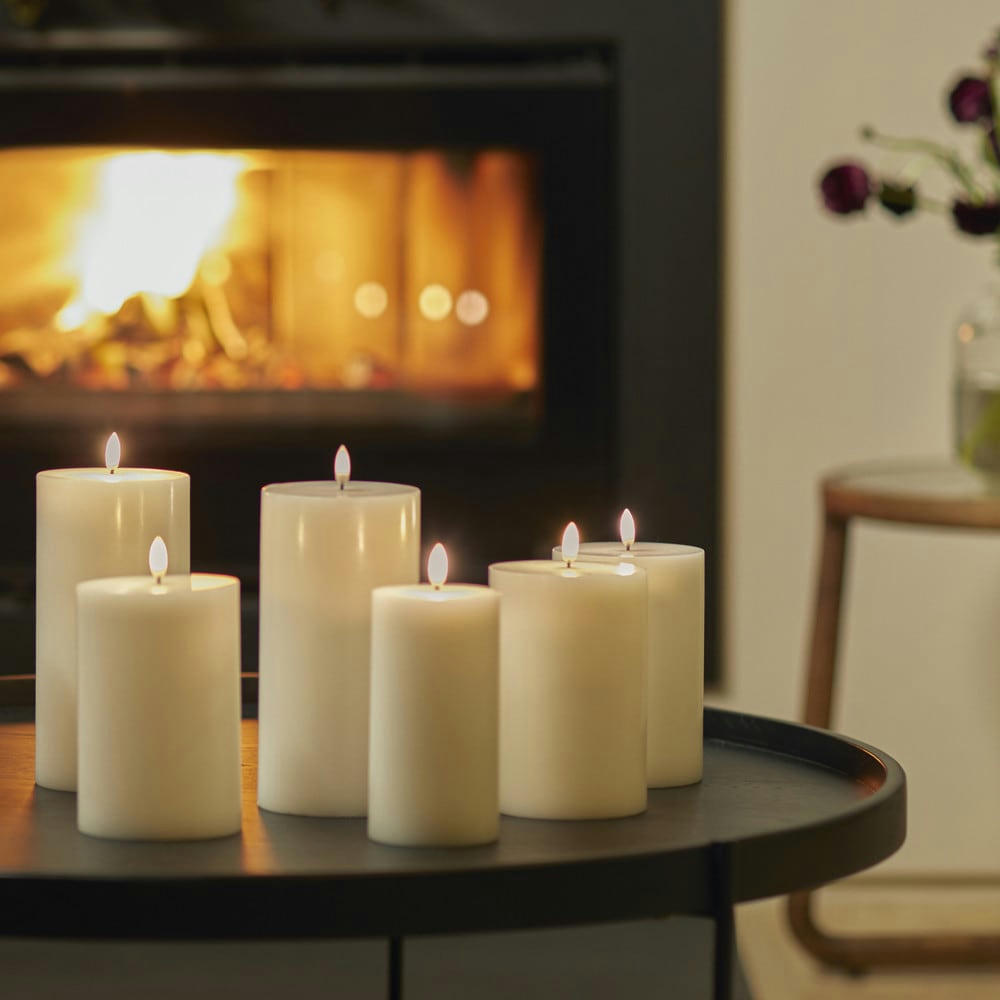 - Bougie led 8x10cm cire crème