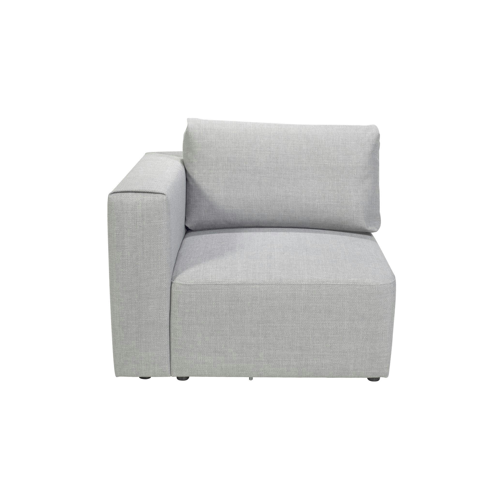 CARDINAL - Angle gauche pour canapé modulable en tissu chiné gris