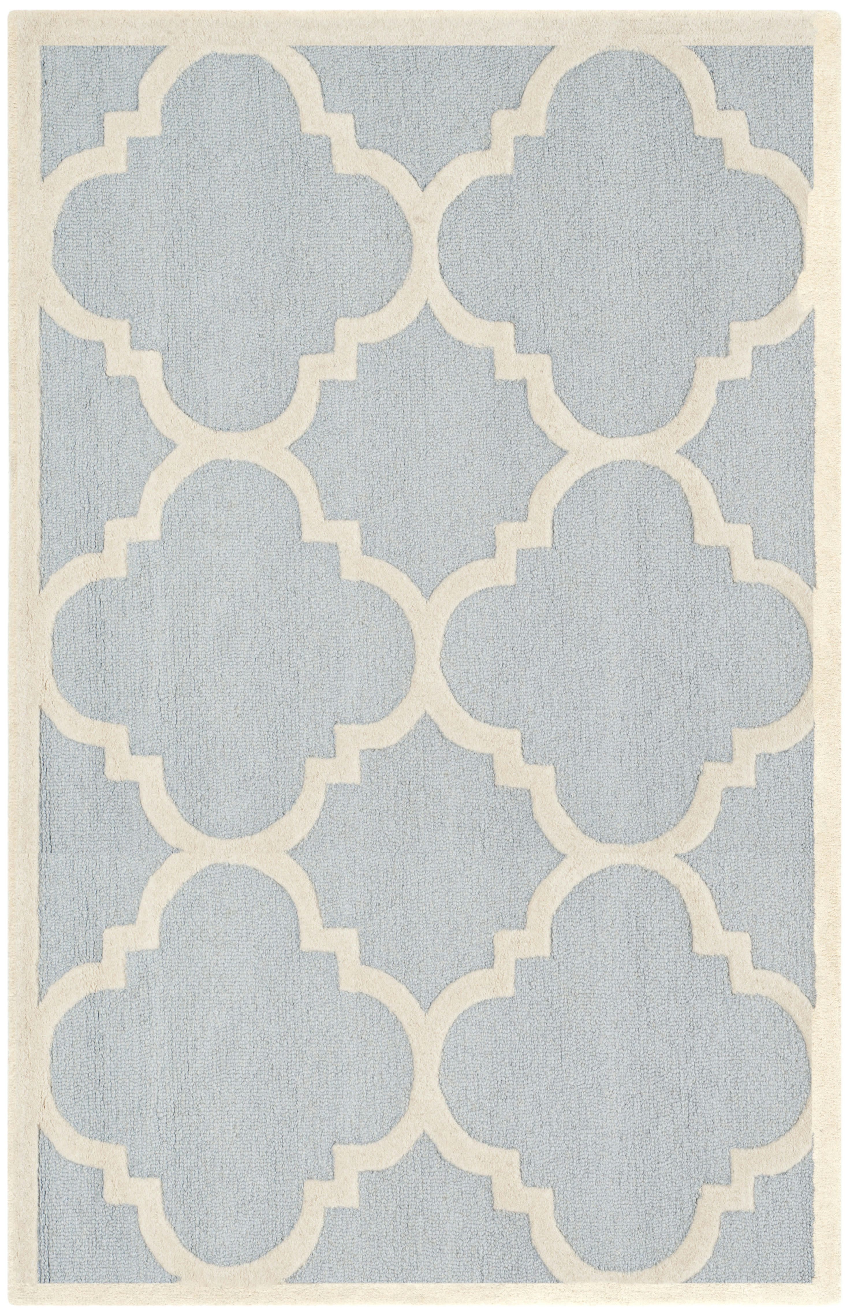 CAMBRIDGE - Tapis de salon interieur en bleu clair & ivoire, 122 x 183 cm