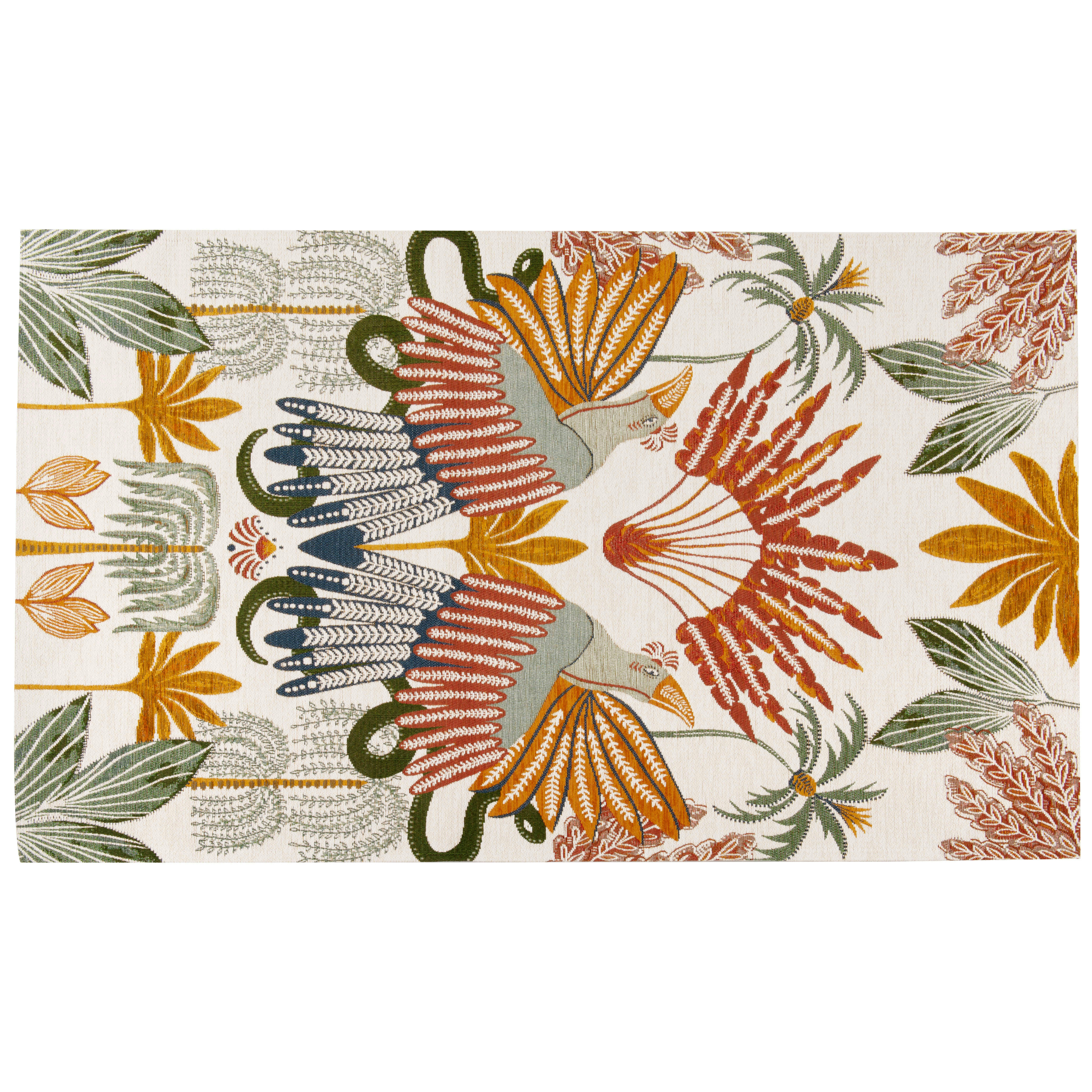 HAKOL - Tapis tissé jacquard motif végétal multicolore 90x150