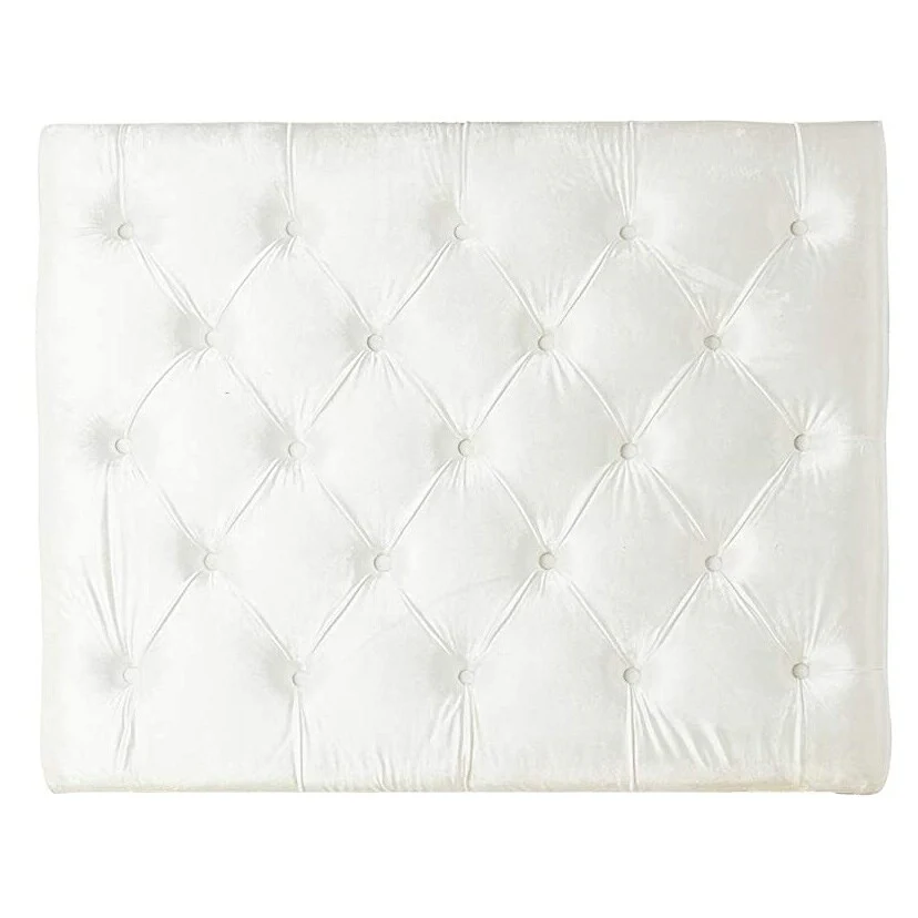 Tufted Velvet Plush College Dorm Headboard - White