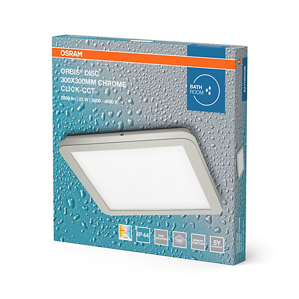 OSRAM Applique ORBIS Disc 30x30cm 22W IP44 chrome