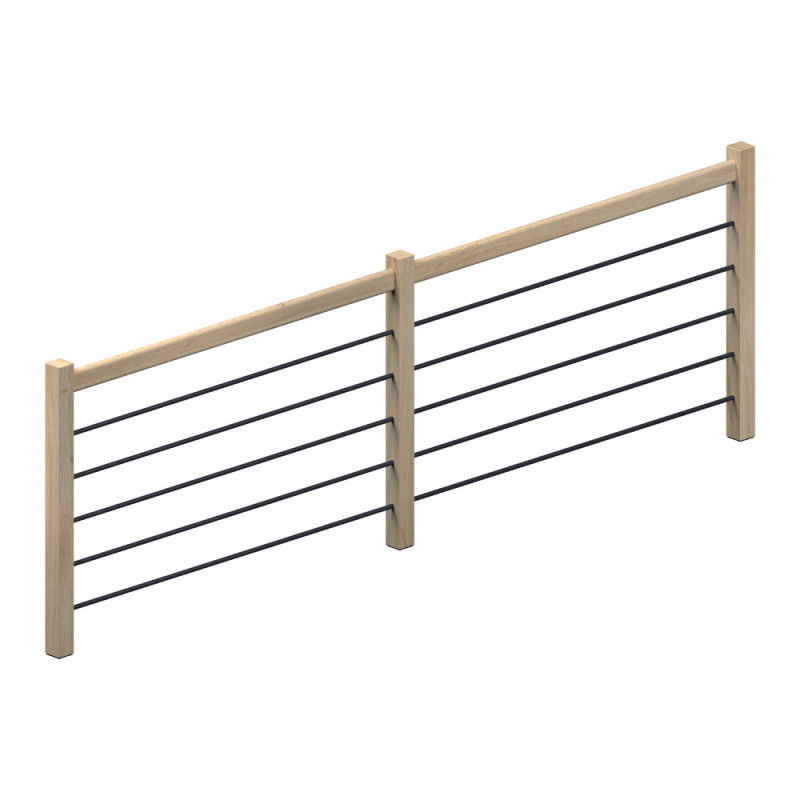 Kit garde-corps en chêne et en aluminium Milan et Liverpool 320 cm SOGEM