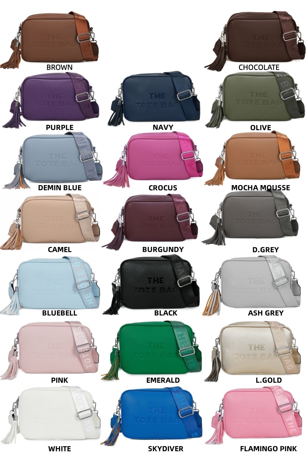 Fontanella Fashion Korrae PU Leather Tassel Strap Crossbody Tote Bag