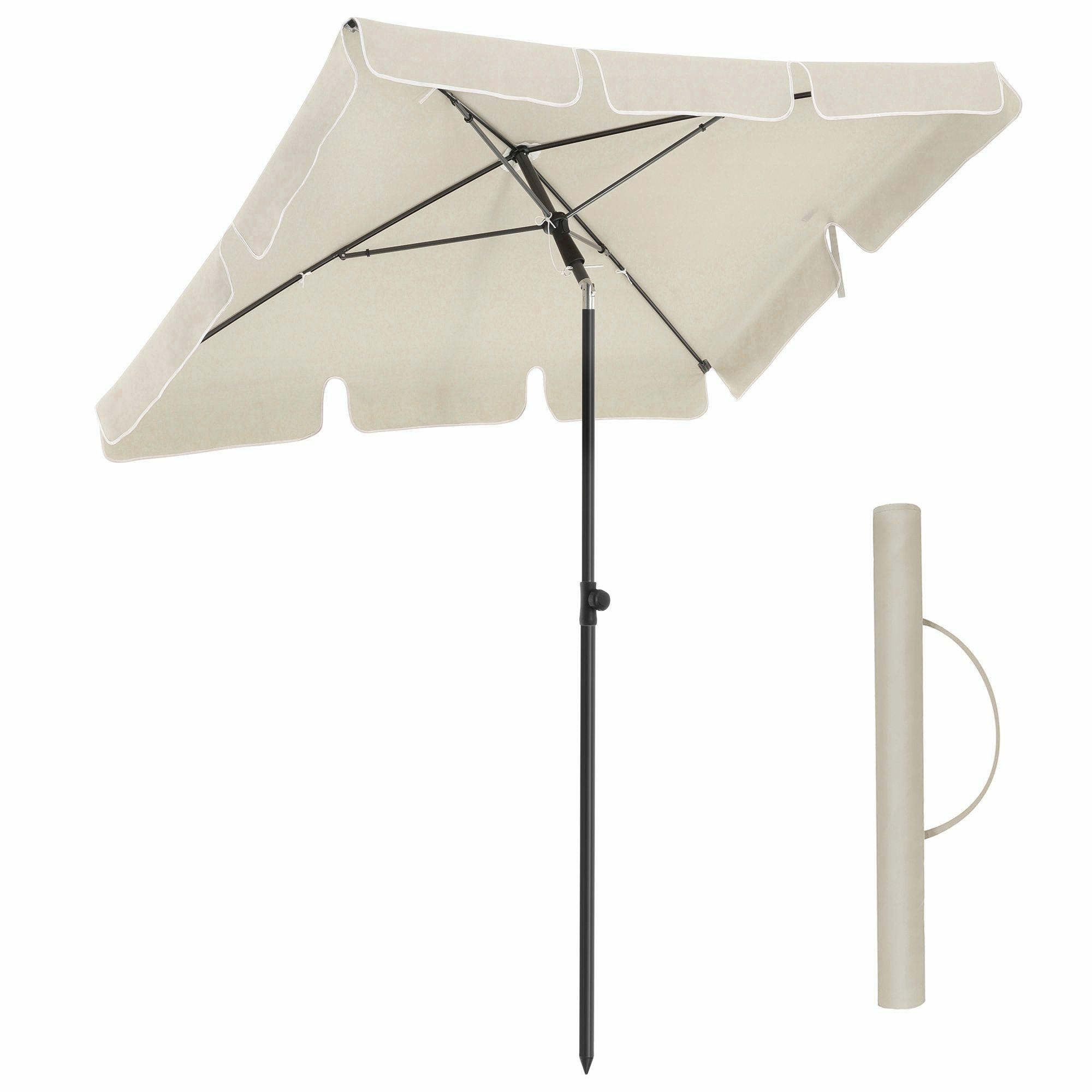 Parasol ogrodowy 200x125 cm beżowy wysoki