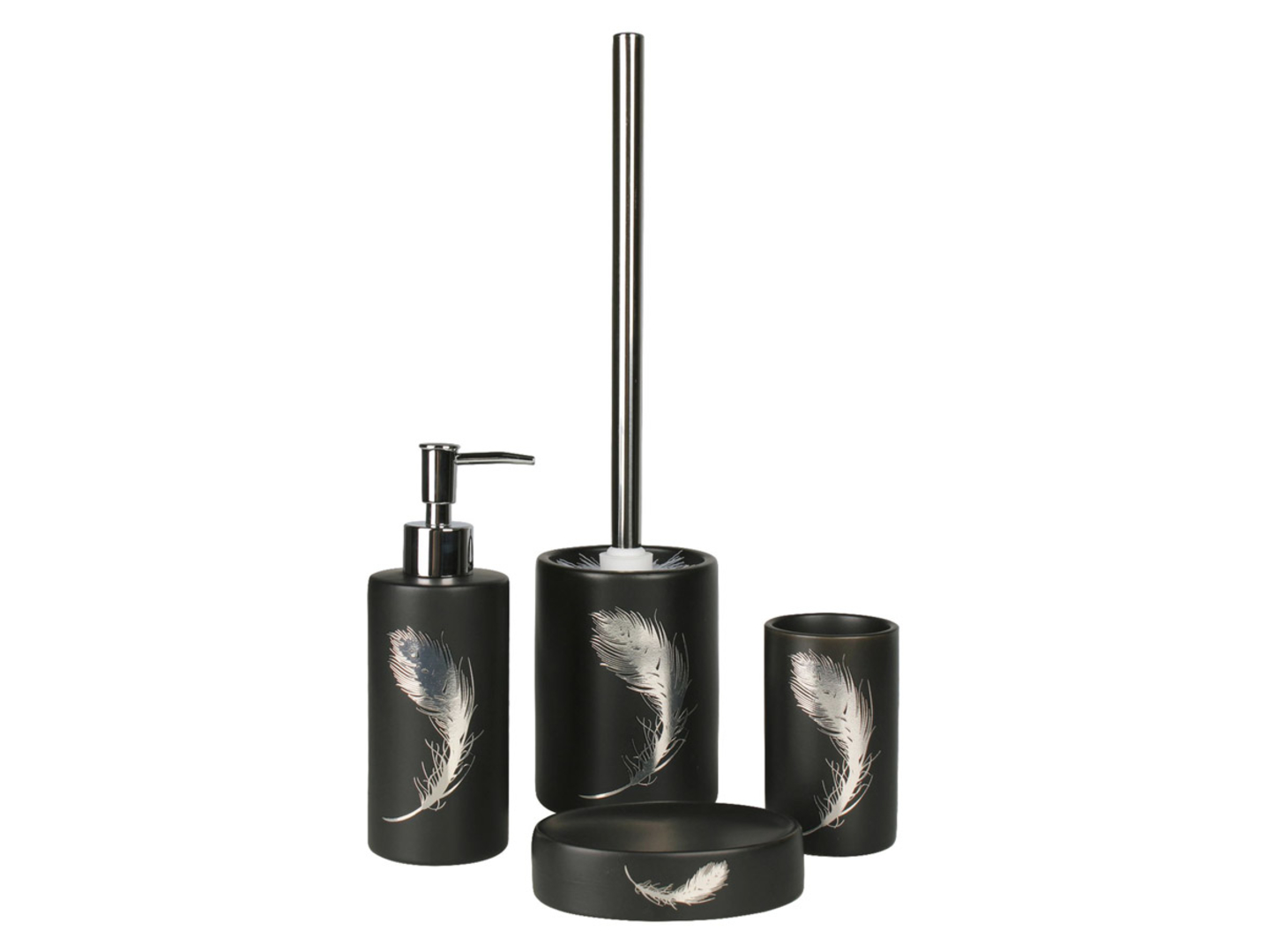 Zestaw łazienkowy ceramiczny Piume 4 el. żółty