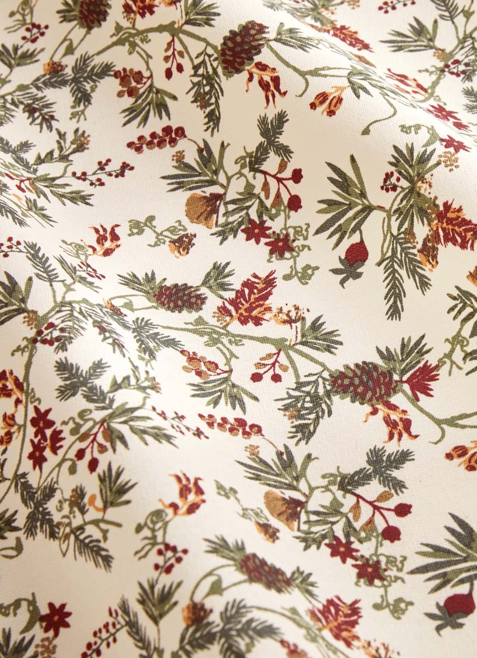 NAPPE EN COTON IMPRIMÉ VÉGÉTAUX MULTICOLORE