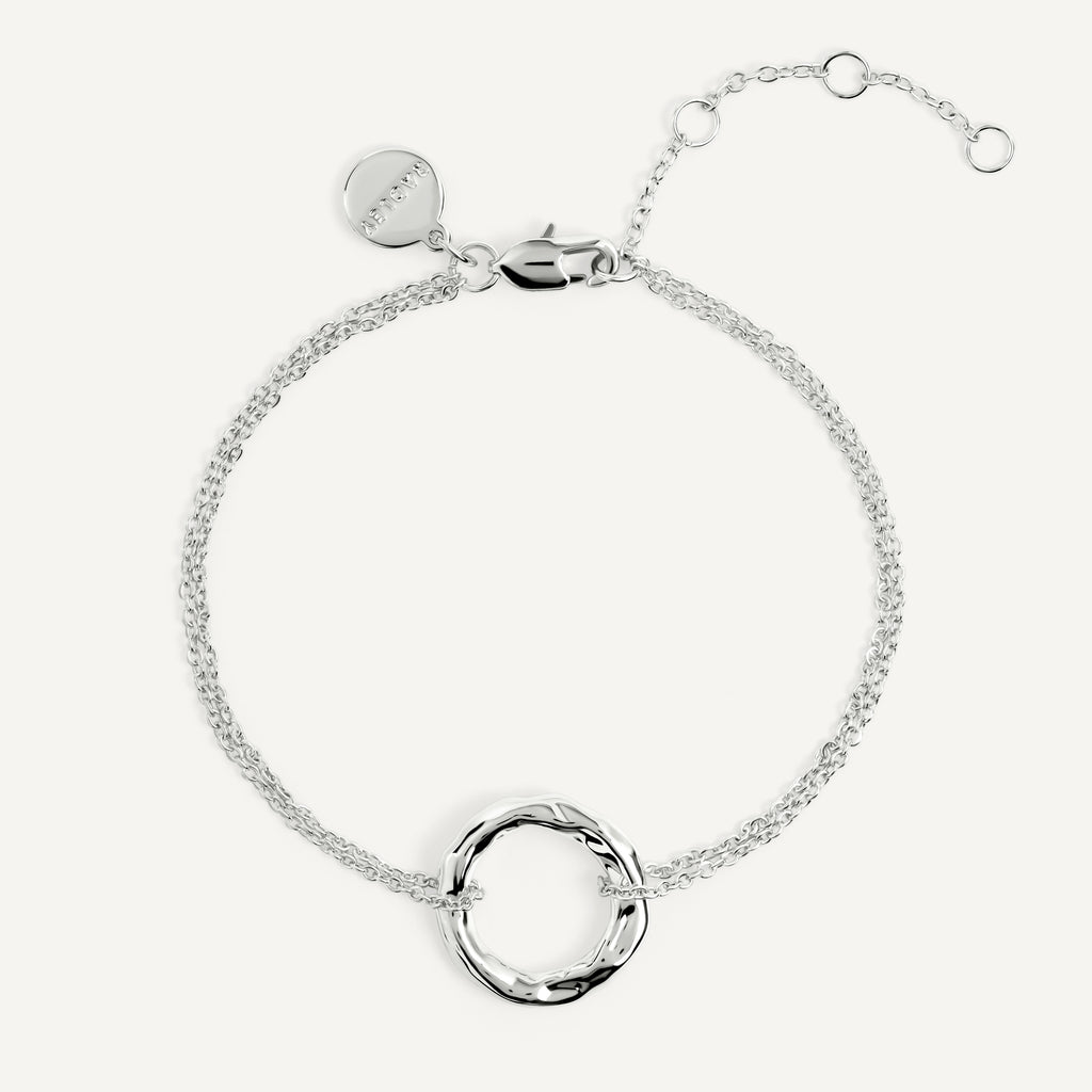 Hadley Lane - Silver Plated Hammer Hoop Bracelet