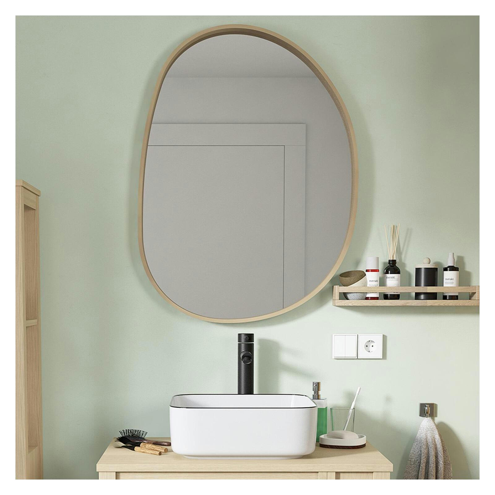 MALO - Miroir galet chêne 60 x 80 cm