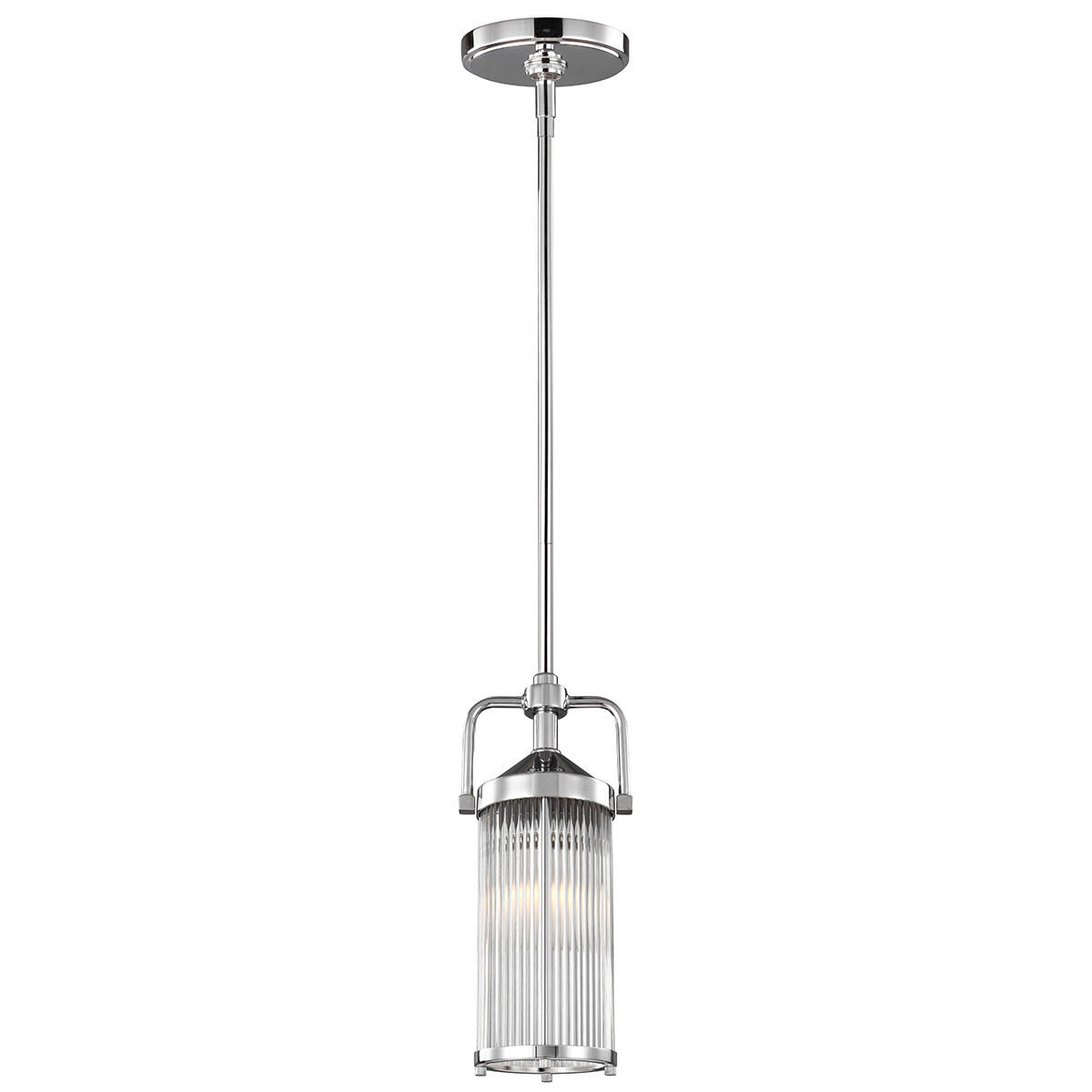 Lampa wisząca srebrna Paulson 1xG9x3W wym: 120x13x13 cm Feiss