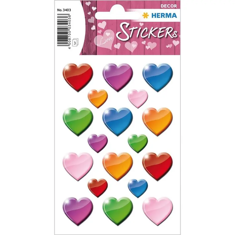 Sticker Bunte Herzen