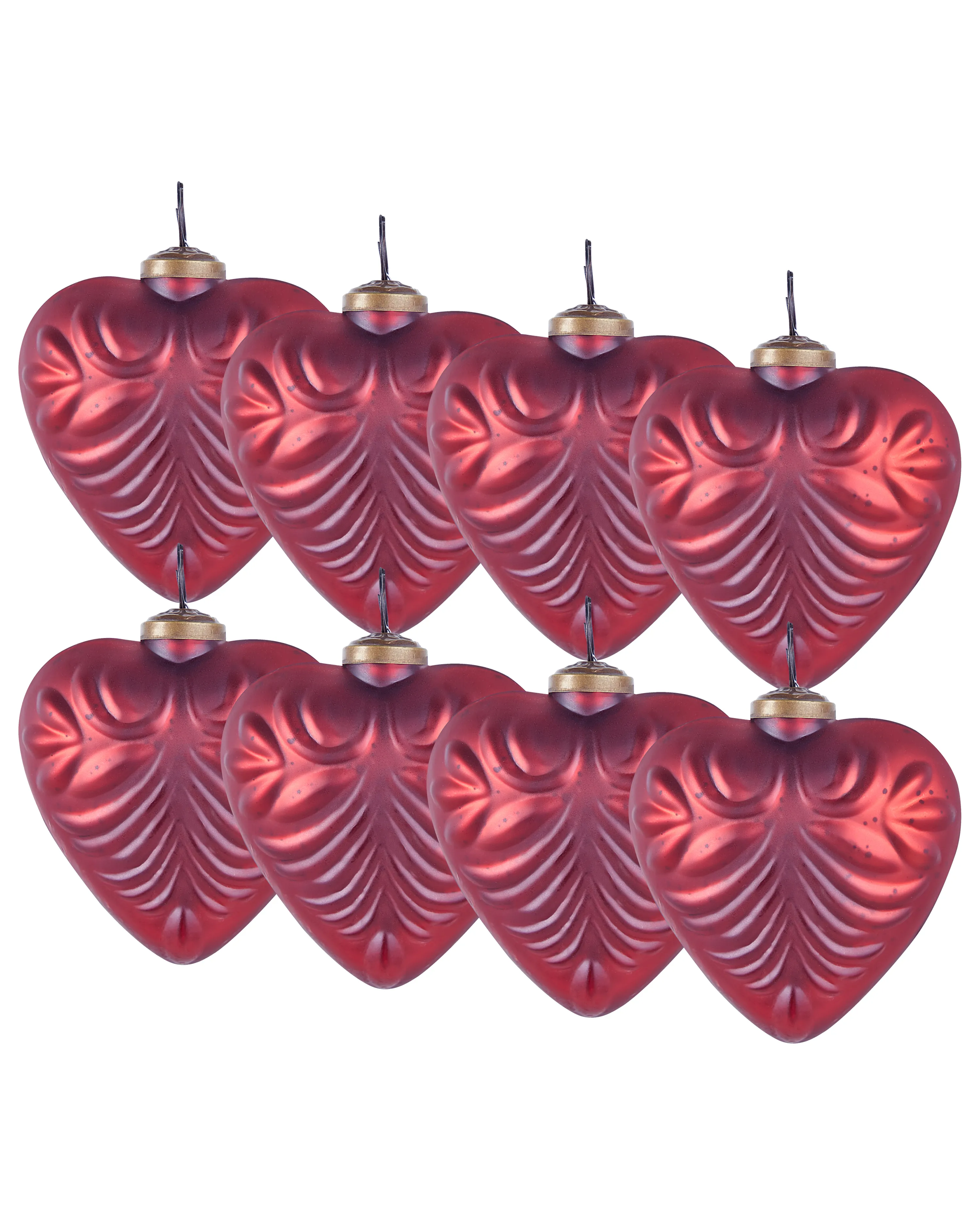 Set of 4 Baubles FERIABLE Glass Red